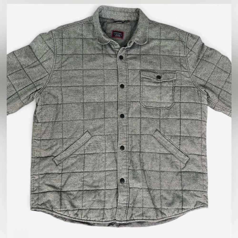 Untuckit Quilted Shirt Jacket‎ Men's Gray Shacket Size 2X